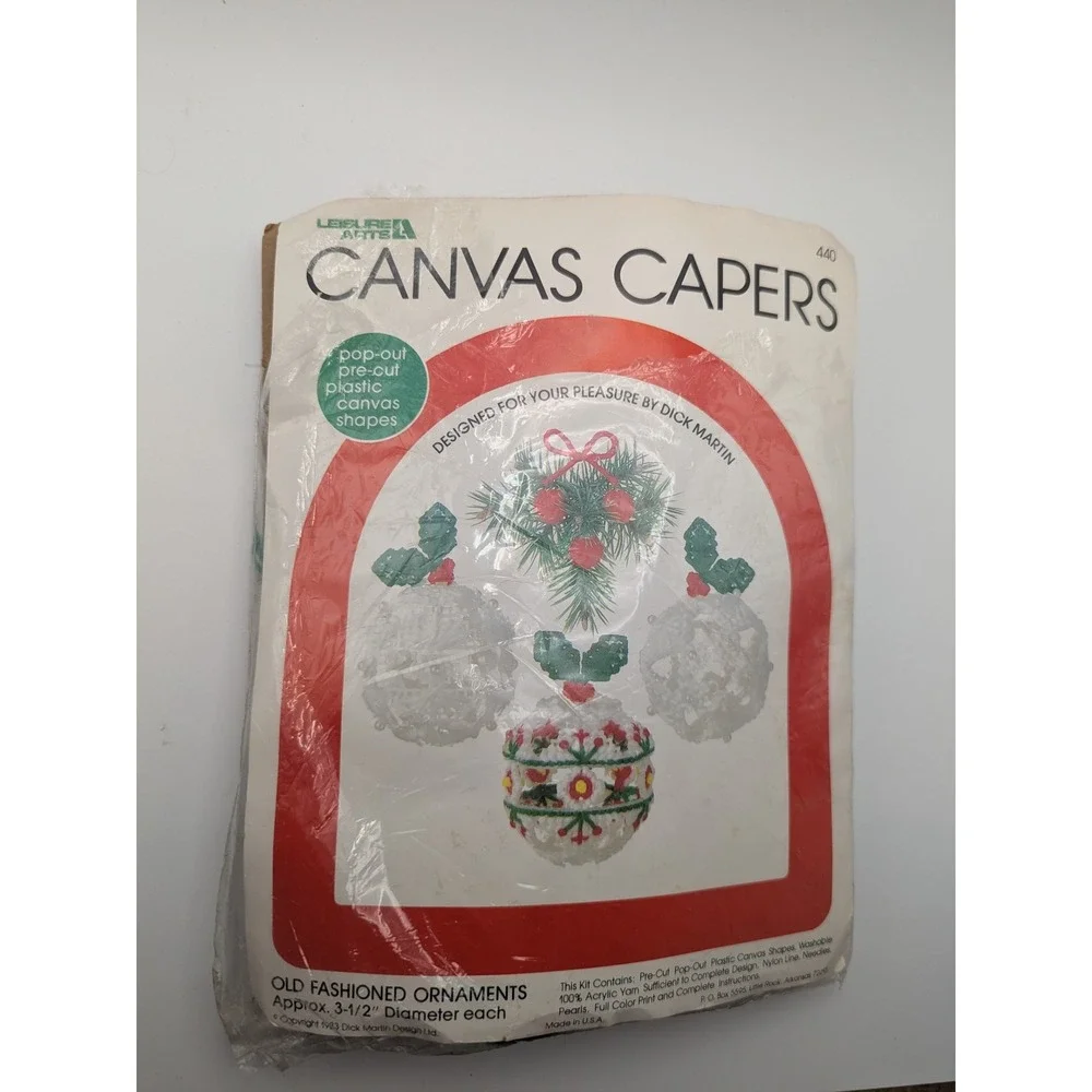 Leisure Arts Canvas Capers Old Fashioned Ornaments‎ Kit Dick Martin Design 1983